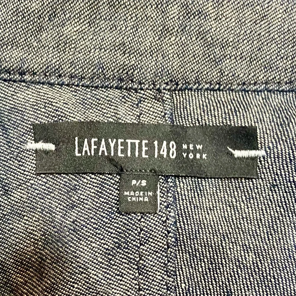 Lafayette 148 New York Linen Dark Blue Indigo Shirt Jacket Pockets Women's P/S - Picture 7 of 9